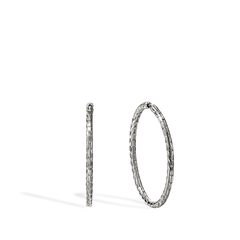 John Hardy Essential Silver Hoop Earrings - 39mm