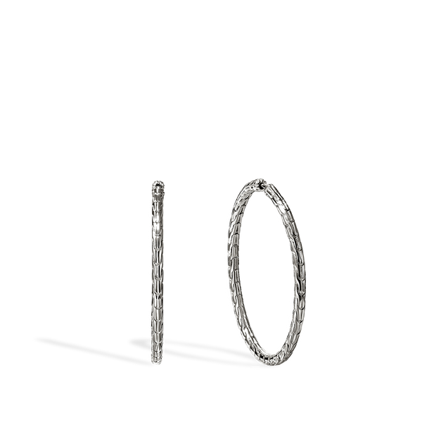 John Hardy Essential Silver Hoop Earrings - 39mm