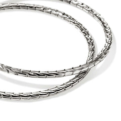 John Hardy Essential Silver Hoop Earrings - 50mm