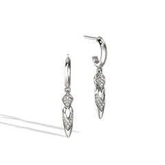 John Hardy Naga Silver Diamond Pavé Drop Earrings