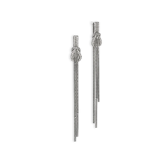 John Hardy Love Knot Silver Pavé Drop Earrings