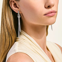 John Hardy Love Knot Silver Pavé Drop Earrings