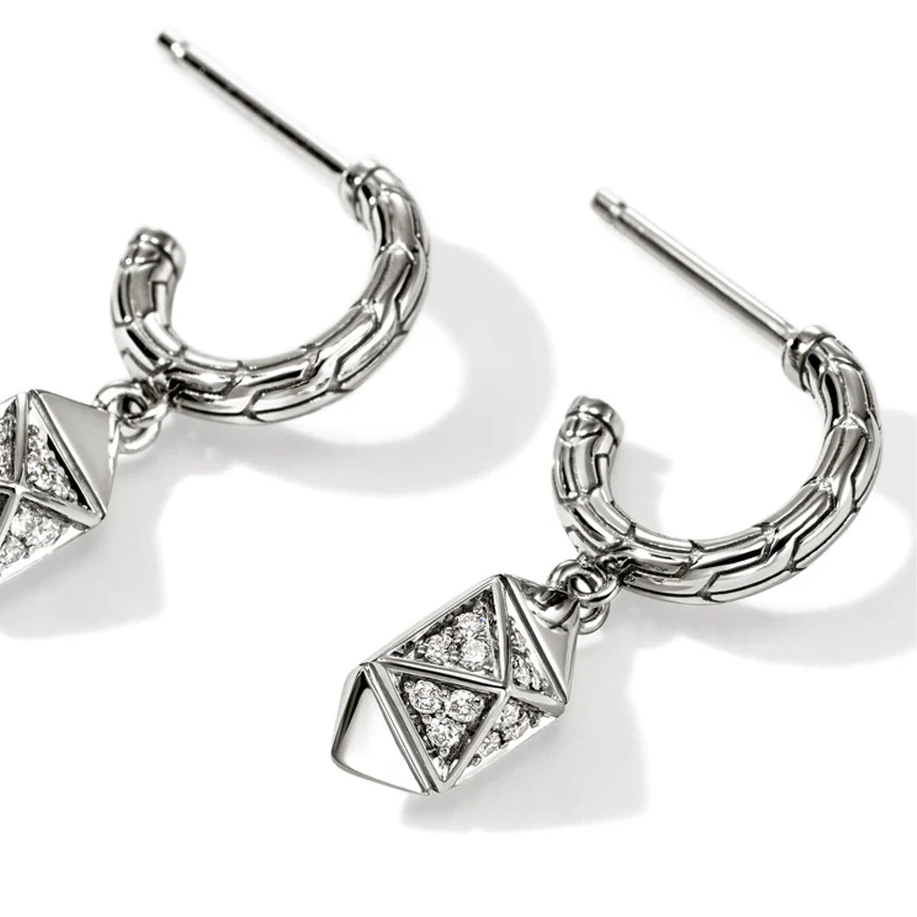 John Hardy Icon Stud Diamond Pavé Drop Earrings