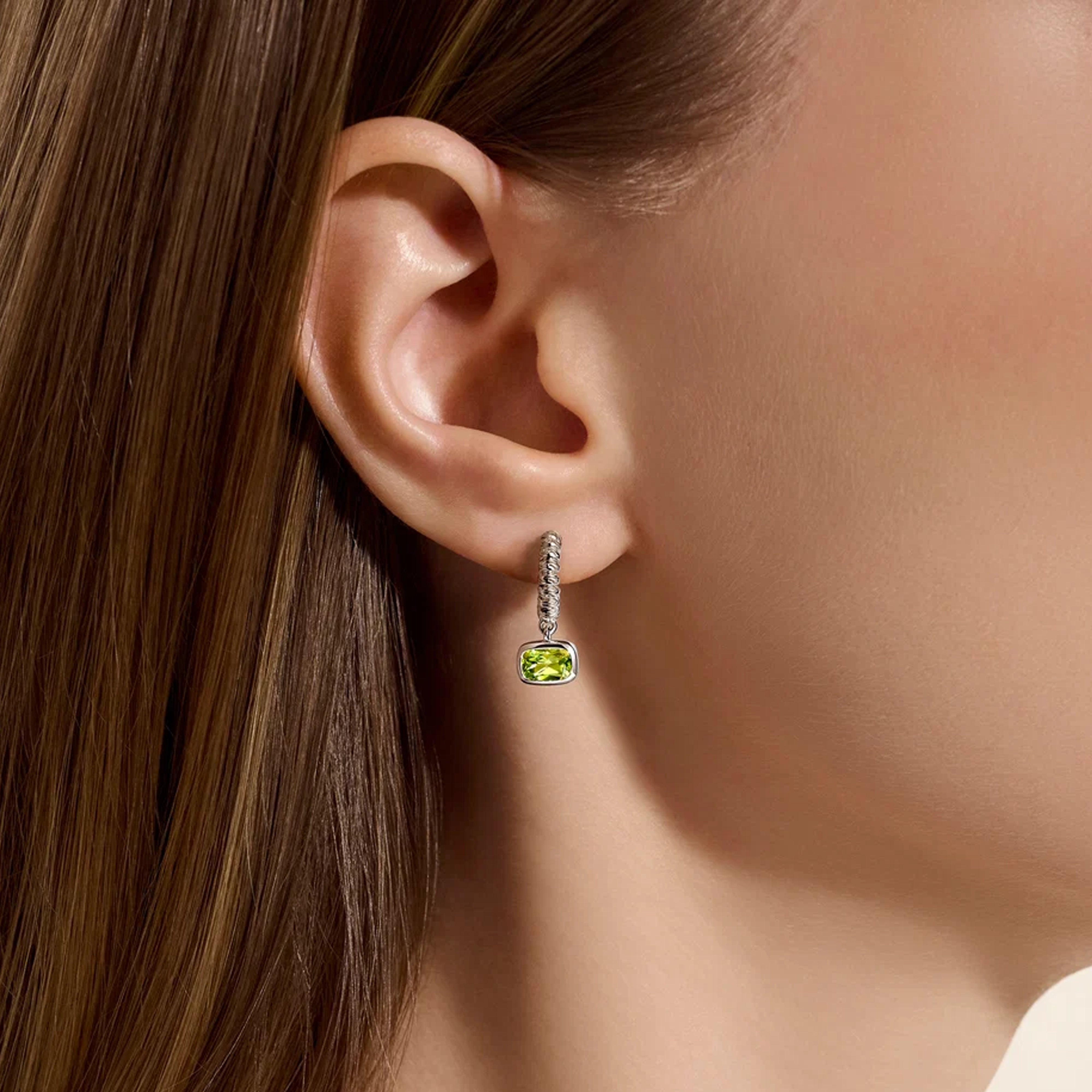 John Hardy Heishi Gem Peridot Drop Earrings