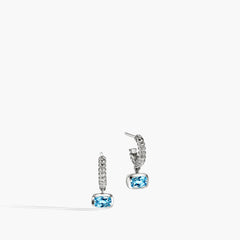 John Hardy Heishi Gem Swiss Blue Topaz Drop Earrings
