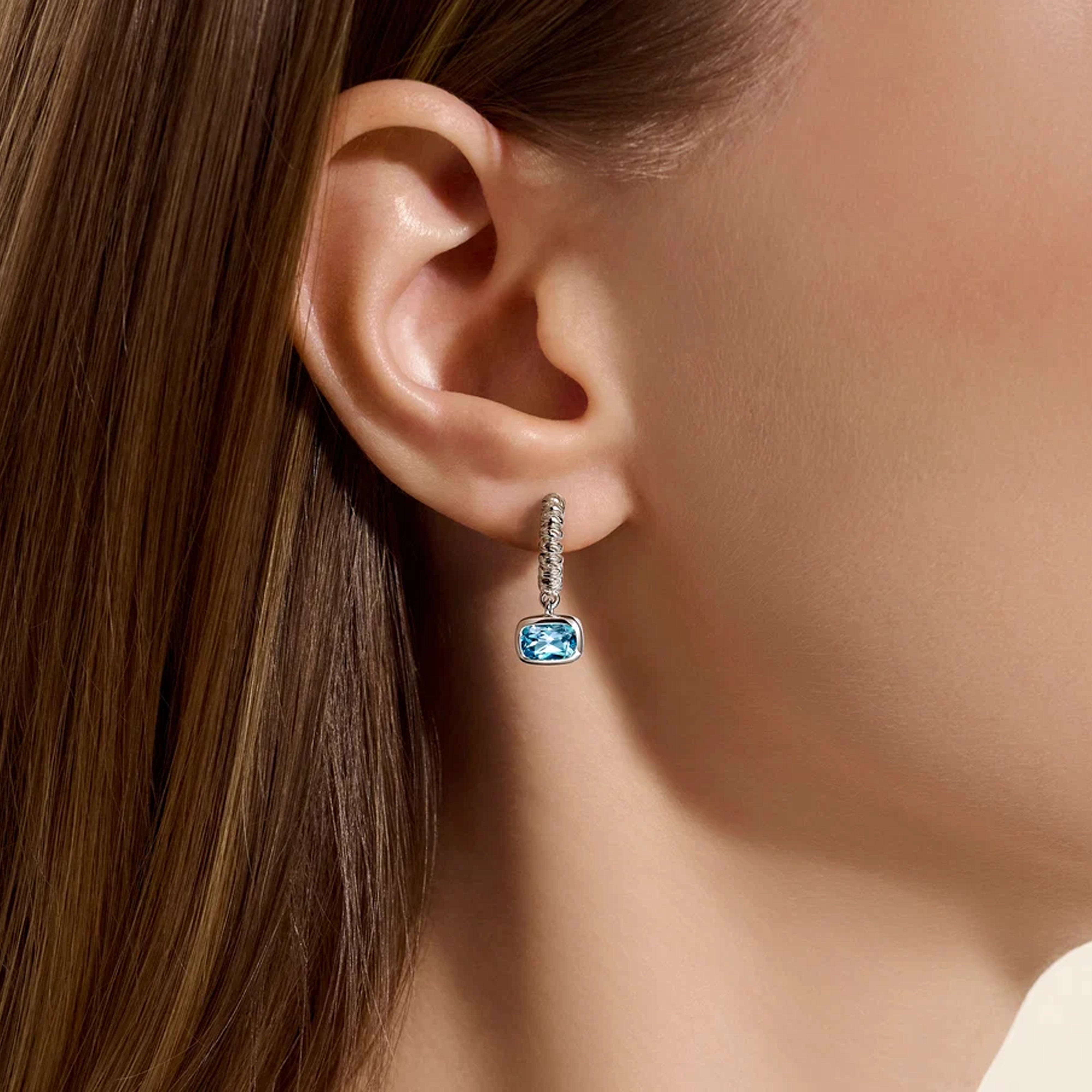 John Hardy Heishi Gem Swiss Blue Topaz Drop Earrings