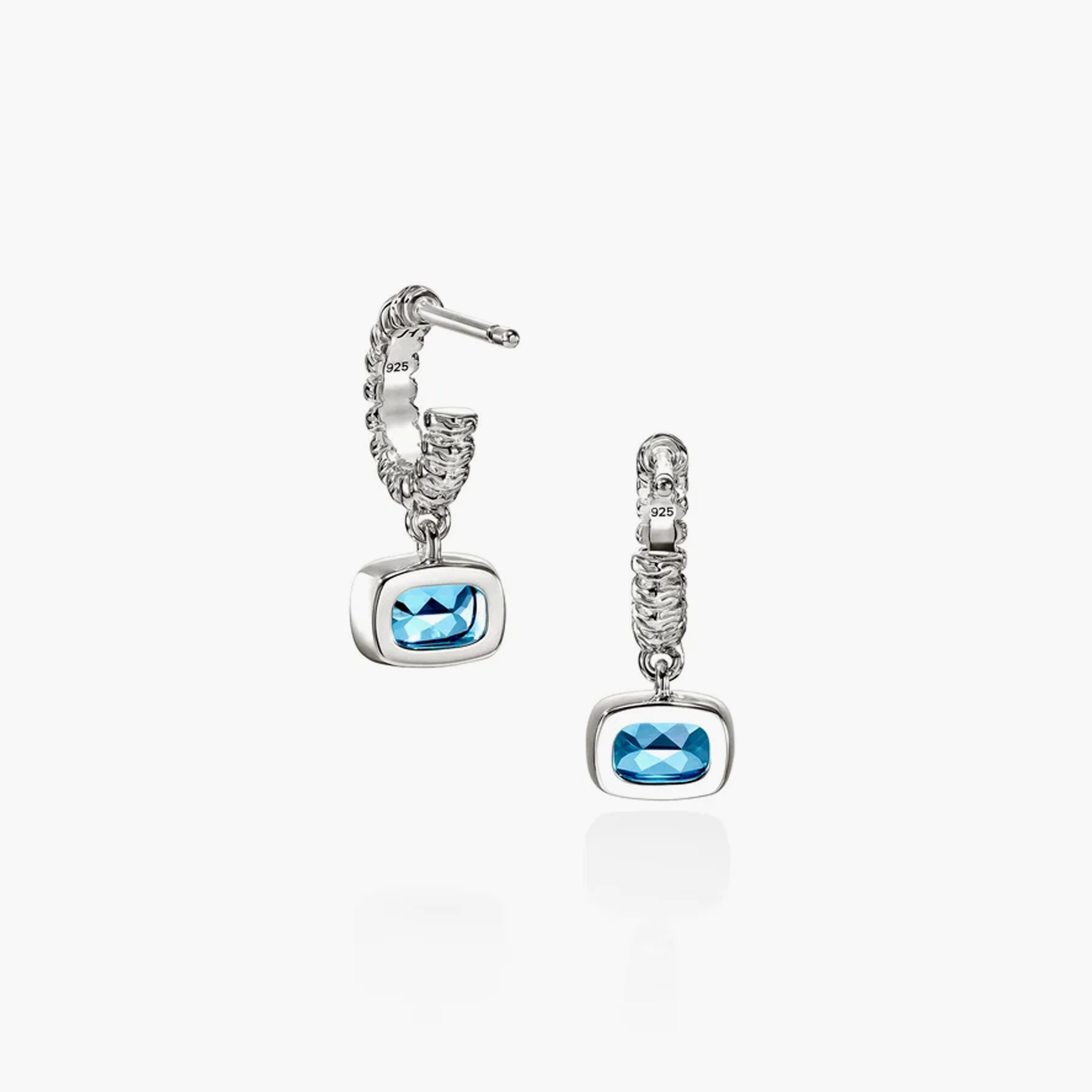 John Hardy Heishi Gem Swiss Blue Topaz Drop Earrings
