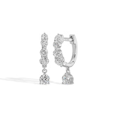 EF Collection Graduated Diamond Drop Mini Huggie Earrings