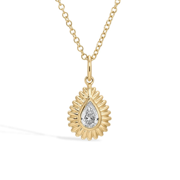 EF Collection Fluted Pear-Shaped Diamond Necklace