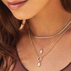 EF Collection Fluted Pear-Shaped Diamond Necklace