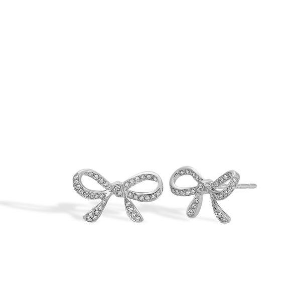 EF Collection Diamond Bow Stud Earrings