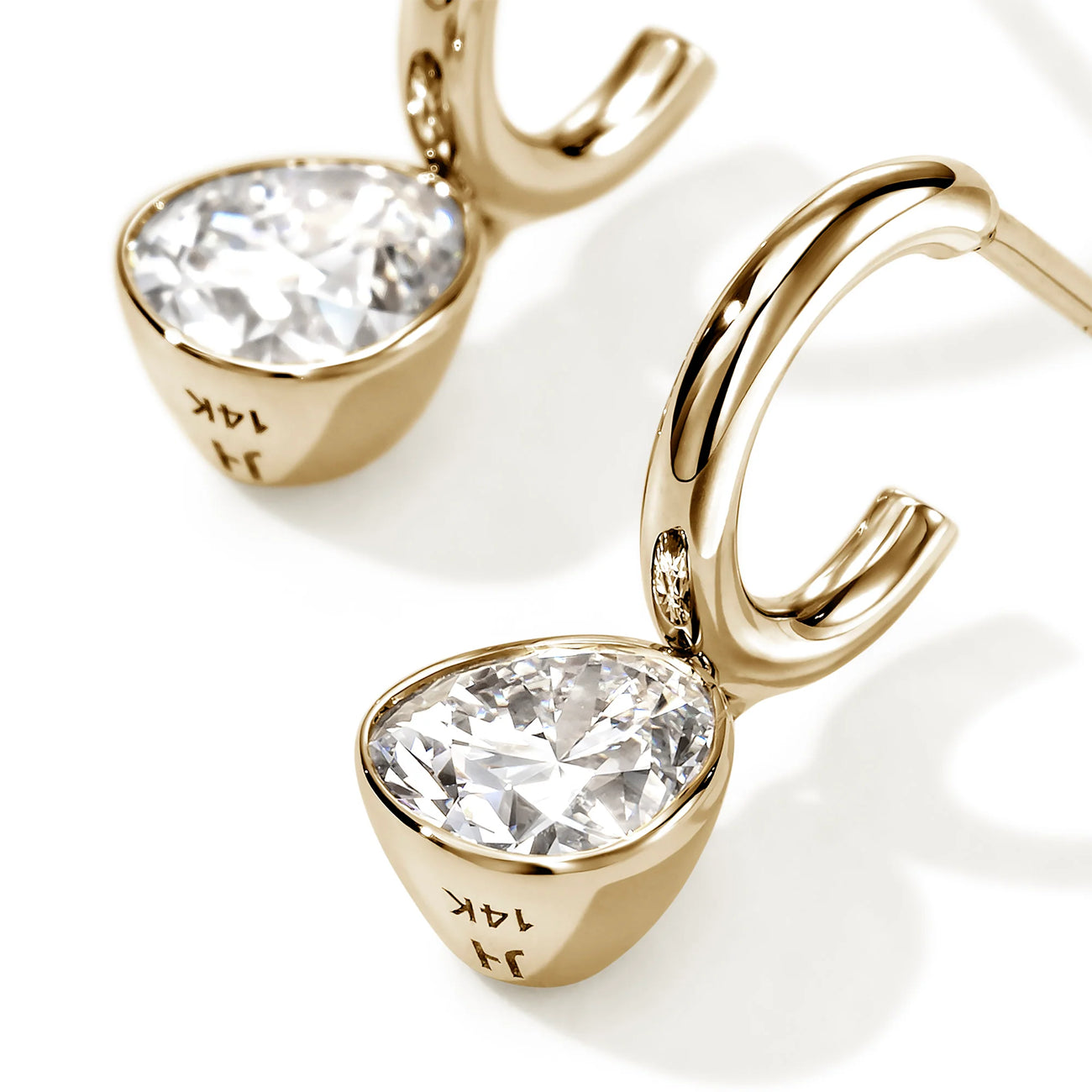 John Hardy Gold Lovestruck Hoop Lab Grown Diamond Earrings