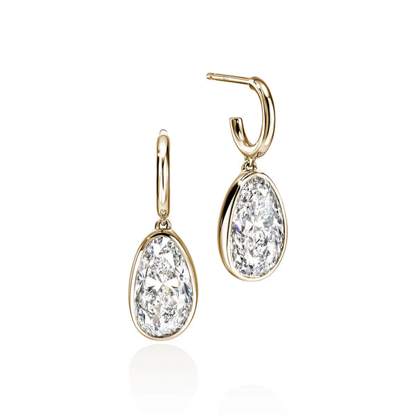 John Hardy Lovestruck 6.50ctw Lab Diamond Gold Drop Earrings