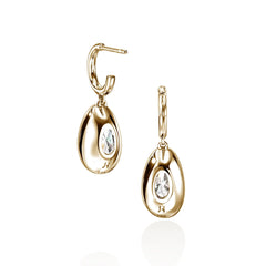 John Hardy Lovestruck 6.50ctw Lab Diamond Gold Drop Earrings