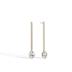 John Hardy Gold Lovestruck 5 Carat Lab Diamond Drop Earrings