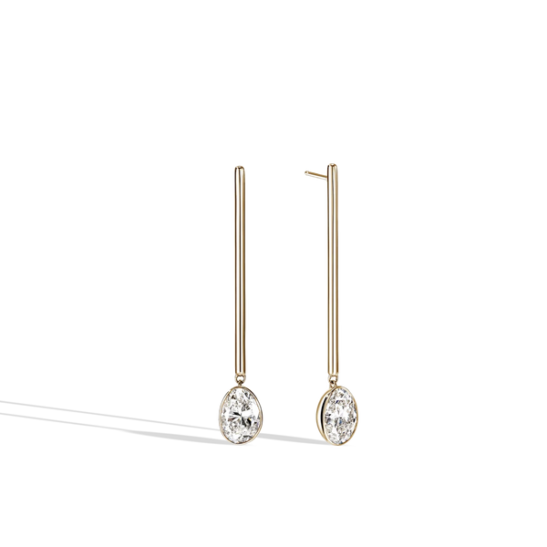 John Hardy Gold Lovestruck 5 Carat Lab Diamond Drop Earrings
