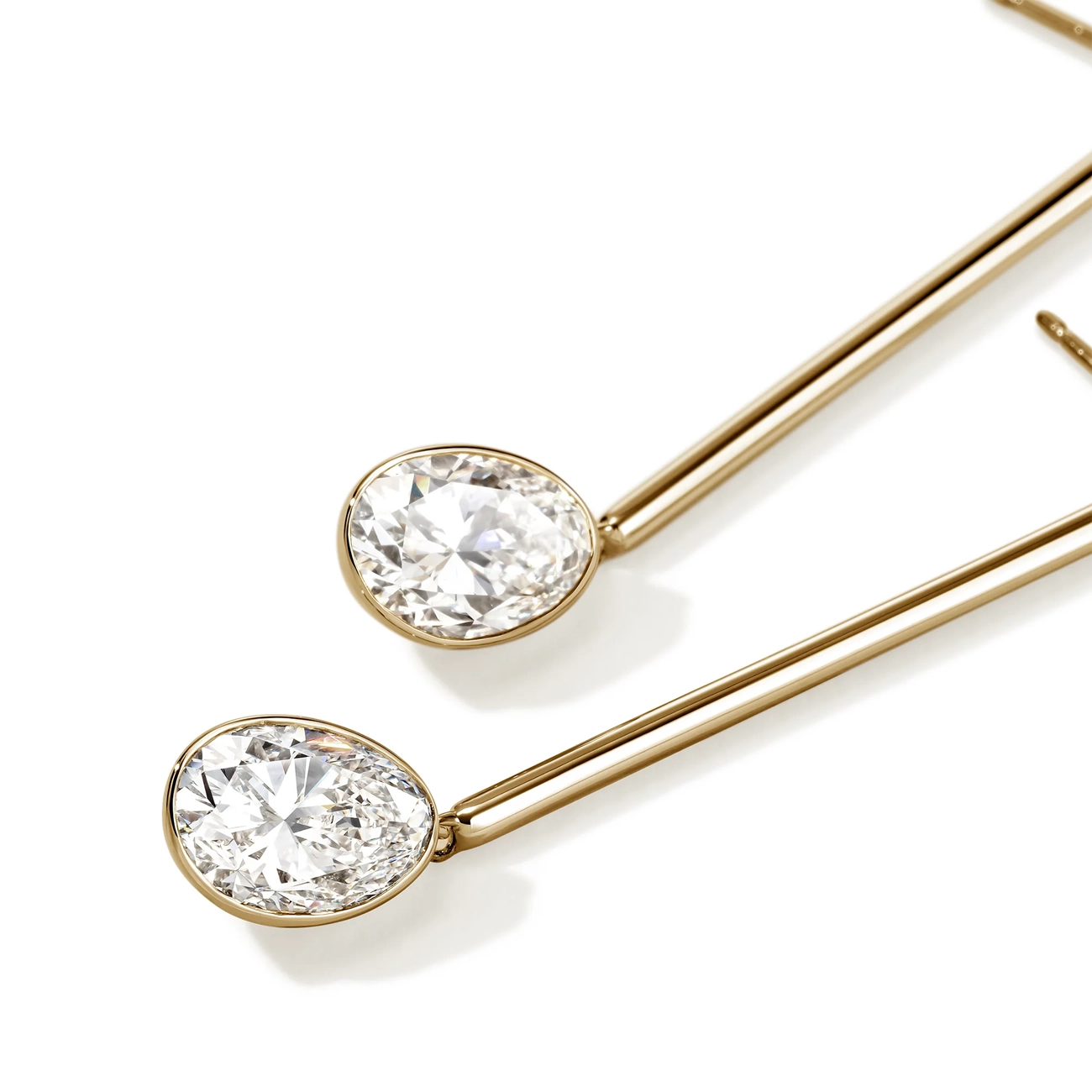 John Hardy Gold Lovestruck 5 Carat Lab Diamond Drop Earrings