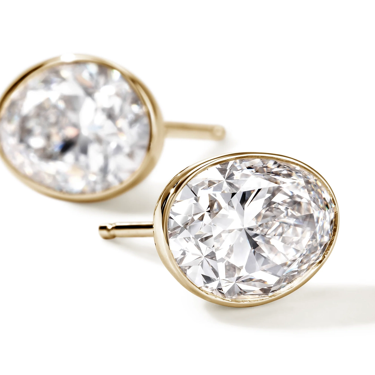 John Hardy Gold Lovestruck 5 Carat Lab Diamond Stud Earrings
