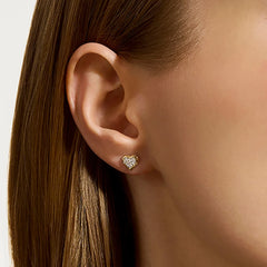 John Hardy Essentials Gold Pavé Heart Stud Earrings