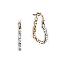 John Hardy Essentials Gold Diamond Heart 22mm Hoop Earrings