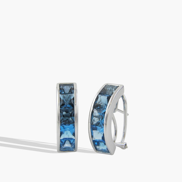 Bellarri Eternal Love Blue Topaz Huggie Earrings