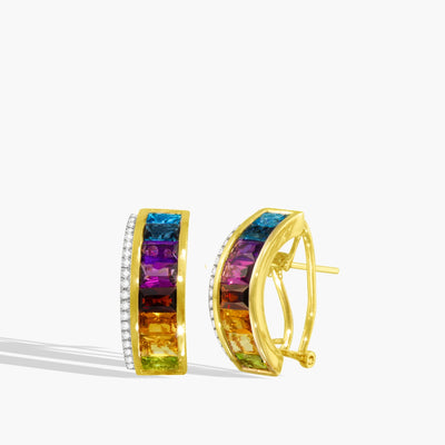 Bellarri Eternal Love Multi Gemstone Rainbow Huggie Earrings - Bellarri product