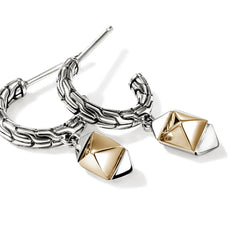 John Hardy Icon Stud Silver and Gold Drop Earrings