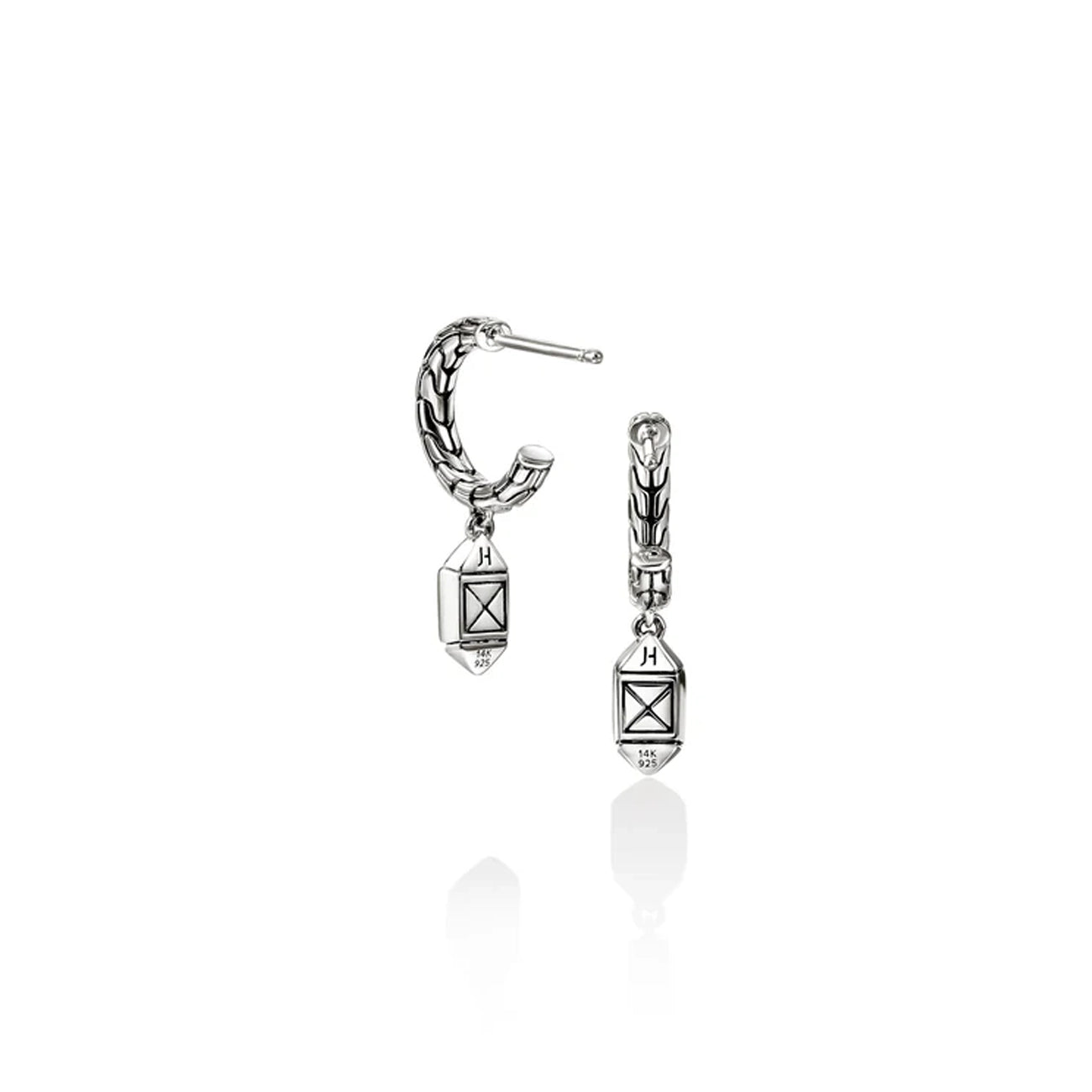 John Hardy Icon Stud Silver and Gold Drop Earrings