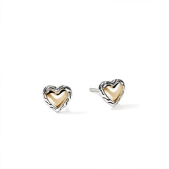 John Hardy Essential Two-Tone Heart Stud Earrings