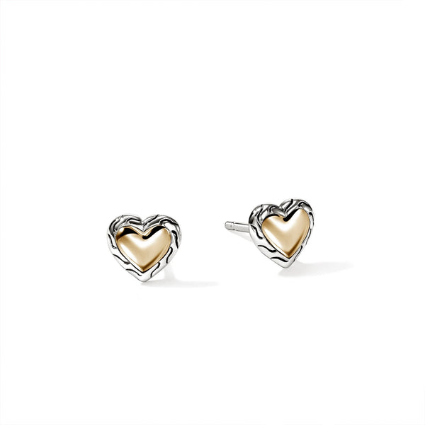 John Hardy Essential Two-Tone Heart Stud Earrings