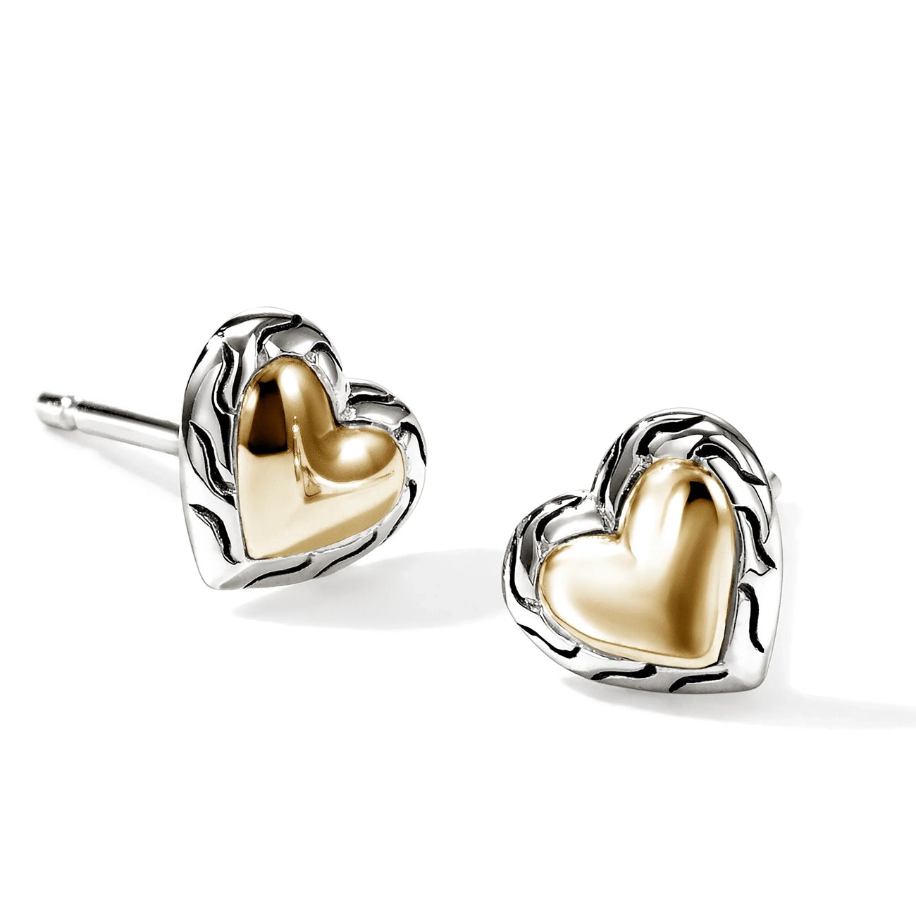 John Hardy Essential Two-Tone Heart Stud Earrings