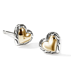 John Hardy Essential Two-Tone Heart Stud Earrings