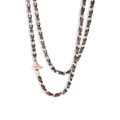 Baraka Cyborg Ceramic Black and Rose Gold Link Necklace