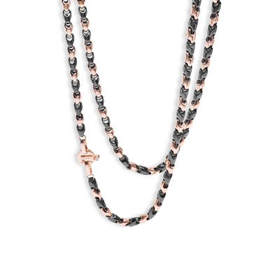 Baraka Cyborg Ceramic Black and Rose Gold Link Necklace - J.R.DUNN product