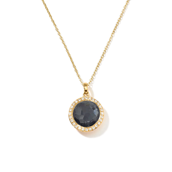 Ippolita Lollipop Diamond Hematite Doublet Mini Pendant Necklace