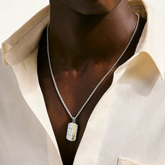 John Hardy Icon 50 Silver and Gold Tag Pendant Necklace