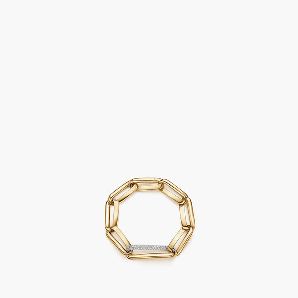 Hearts on Fire INSIDE/OUT Elongated Diamond Link Bracelet, top down view