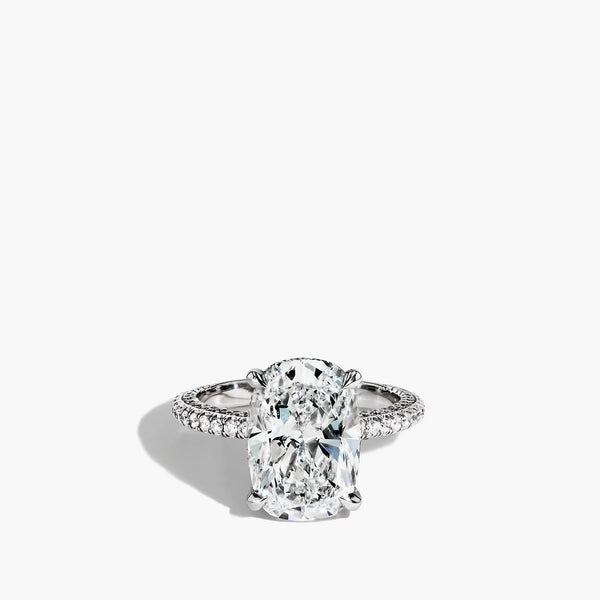 5 Carat Cushion-Cut Micro Pavé Engagement Ring