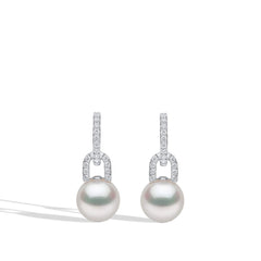 Yoko London Jazz Pearl and Diamond Link Earrings