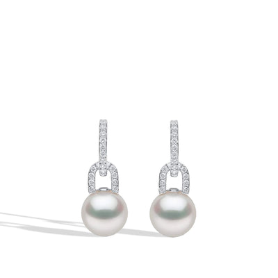 Yoko London Jazz Pearl and Diamond Link Earrings - J.R.DUNN product