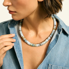 John Hardy Heshi Ocean Quartzite Necklace on model