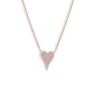 Diamond Pavé Heart Pendant Necklace in Rose Gold - Private Label  product