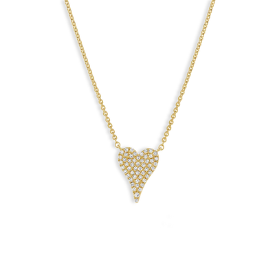 Diamond Pavé Heart Pendant Necklace in 14K Yellow Gold - Private Label  product