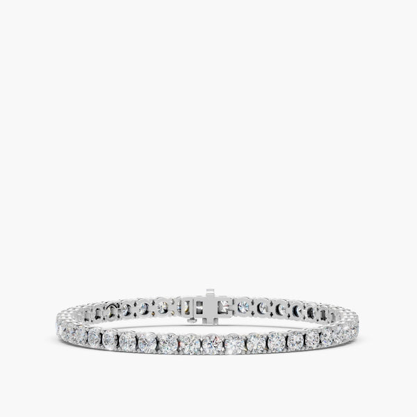 10 Carat Lab Grown Diamond Tennis Bracelet in 14K White Gold