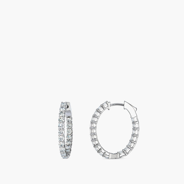 1 Carat Lab Grown Diamond In and Out Hoops