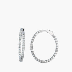 9 Carat Lab Grown Diamond Oval In and Out Hoops