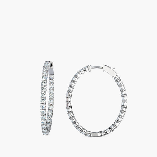 9 Carat Lab Grown Diamond Oval In and Out Hoops