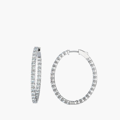 9 Carat Lab Grown Diamond Oval In and Out Hoops - Private Label product