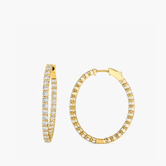 9 Carat Lab Grown Diamond Oval In and Out Hoops