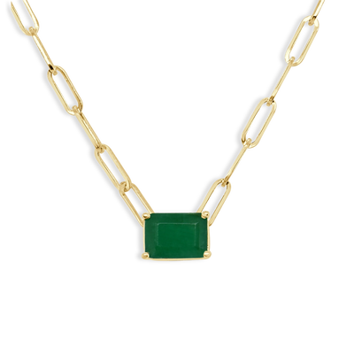 Emerald Paperclip Link Necklace - Private Label product